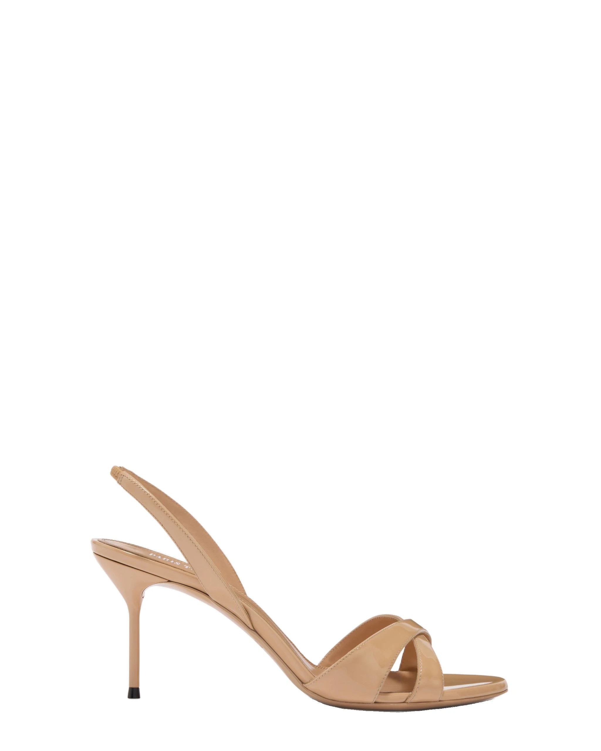 Paris Texas Lidia 70 Slingback Sandals in Honey | Luxury Shoes Paris Texas Lidia 70 Slingback Sandals in Honey Patent Leather