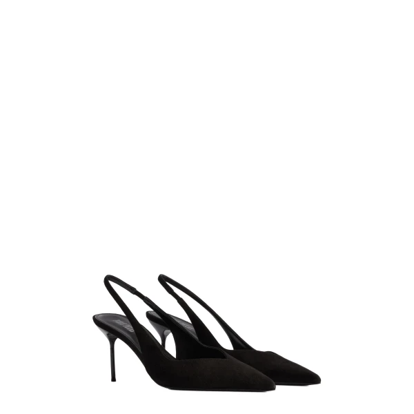 Lidia 70 Slingbacks in Black Suede - Image 2