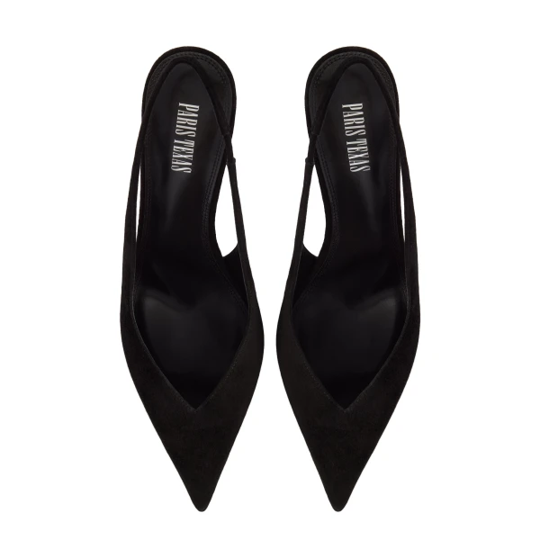 Lidia 70 Slingbacks in Black Suede - Image 5