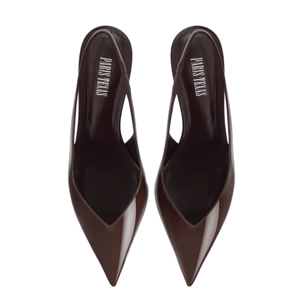 Lidia 70 Slingbacks in Ebano Patent Leather - Image 5