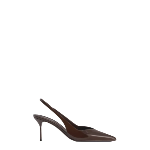 Paris Texas Lidia 70 Slingbacks in Ebano Patent Leather