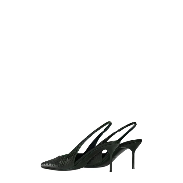 Lidia 70 Slingbacks in Green Noir Python-Print Leather - Image 3