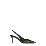 Paris Texas Lidia 70 Slingbacks in Green Noir Python-Print Leather