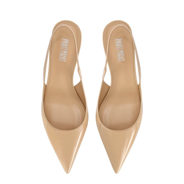Lidia 70 Slingbacks in Honey Patent Leather - Image 5