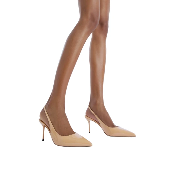 Lidia 70 Slingbacks in Honey Patent Leather - Image 6