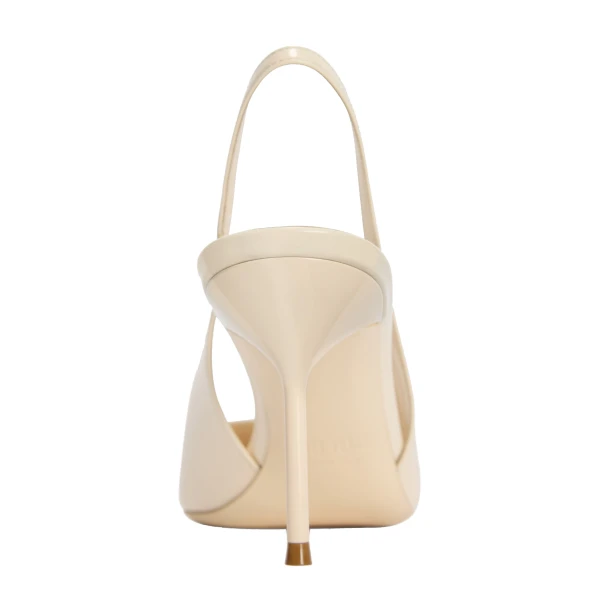 Lidia 70 Slingbacks in Ivory Patent Leather - Image 4
