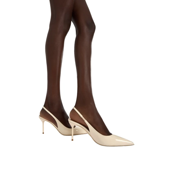 Lidia 70 Slingbacks in Ivory Patent Leather - Image 6