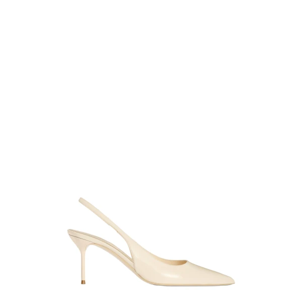 Paris Texas Lidia 70 Slingbacks in Ivory Patent Leather