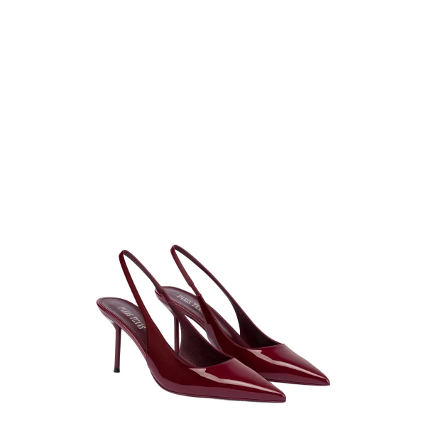 Lidia 70 Slingbacks in Rouge Noir Patent Leather - Image 2