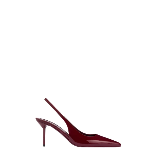 Paris Texas Lidia 70 Slingbacks in Rouge Noir Patent Leather
