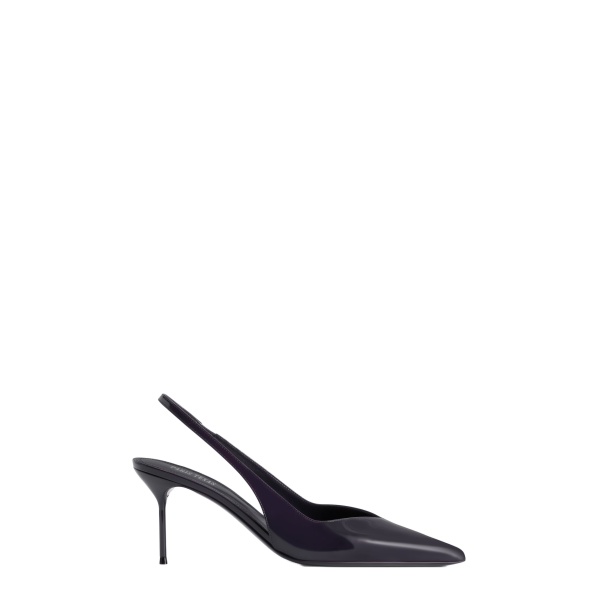 Paris Texas Lidia 70 Slingbacks in Violet Black Patent Leather
