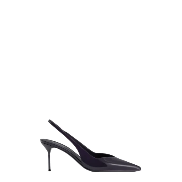 Paris Texas Lidia 70 Slingbacks in Violet Black Patent Leather