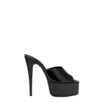 Paris Texas Marina 130 Mules in Black Patent Leather