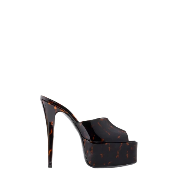 Paris Texas Marina 145 Mules in Tortoise Printed Patent Leather
