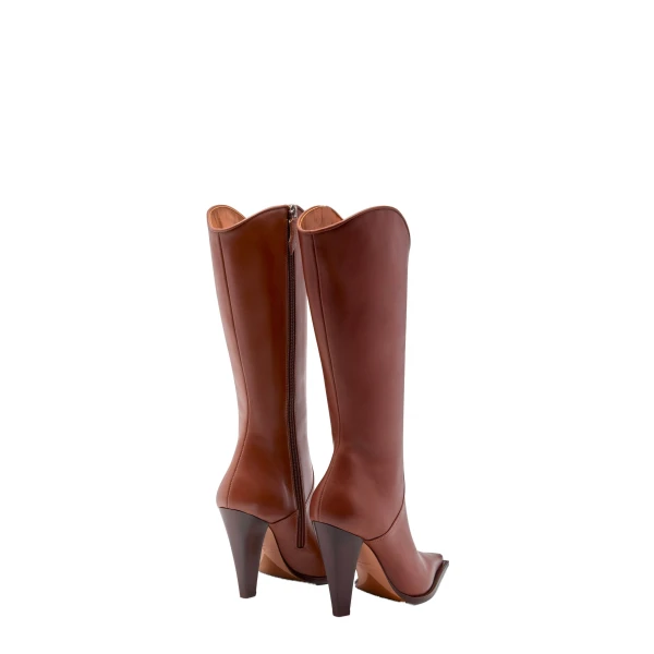 Nadia 105 Boots in Brown Leather - Image 3