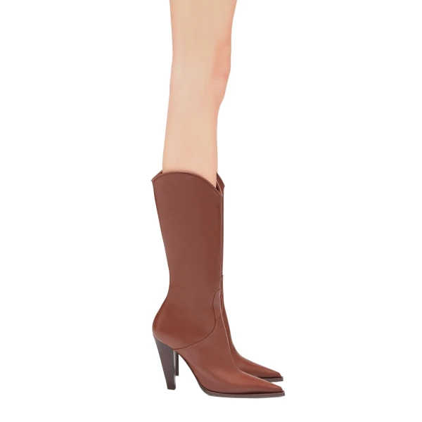 Nadia 105 Boots in Brown Leather - Image 6