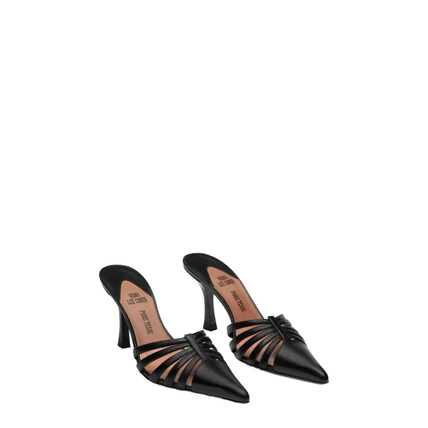 Nadia 85 Mules in Black Shiny Kid Leather - Image 2