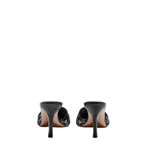 Nadia 85 Mules in Black Shiny Kid Leather - Image 4
