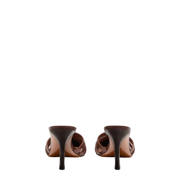 Nadia 85 Mules in Brown Lizard-Print Leather - Image 4