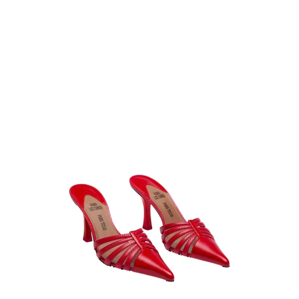 Nadia 85 Mules in Red Lizard-Print Leather - Image 2