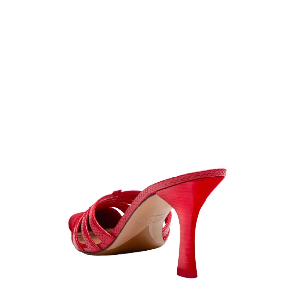 Nadia 85 Mules in Red Lizard-Print Leather - Image 5