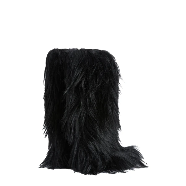 Napa 20 Furry Boots in Black Kidassia Fur - Image 3