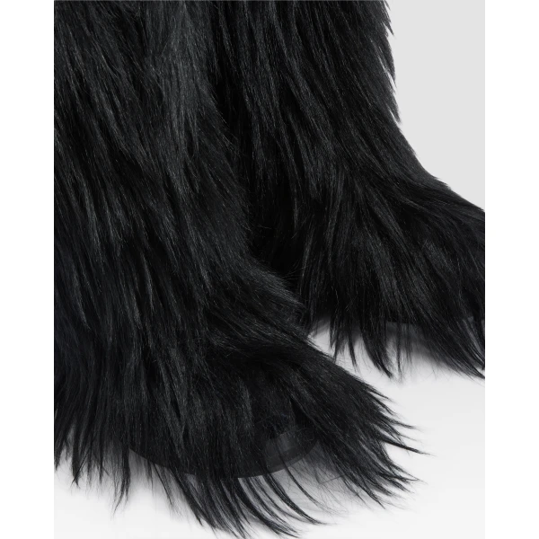 Napa 20 Furry Boots in Black Kidassia Fur - Image 4