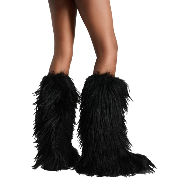 Napa 20 Furry Boots in Black Kidassia Fur - Image 5