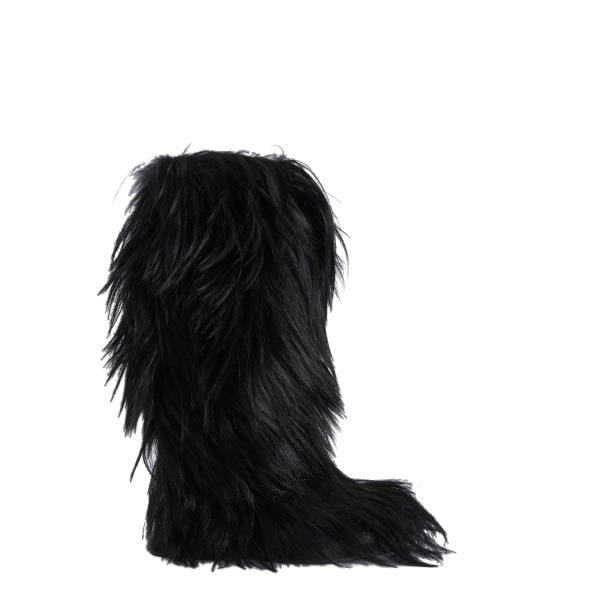 Paris Texas Napa 20 Furry Boots in Black Kidassia Fur