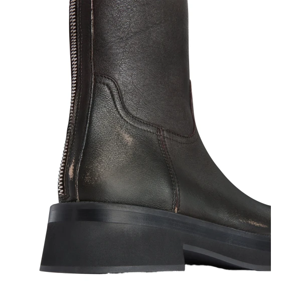 Napa 20 Rubber Ankle Boots in Black Brushed Textured Leather - Image 4