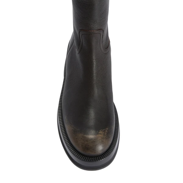Napa 20 Rubber Ankle Boots in Black Brushed Textured Leather - Image 5
