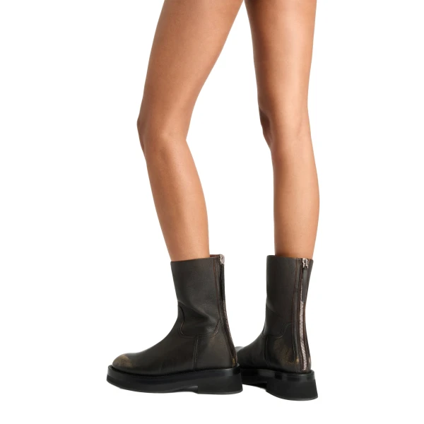Napa 20 Rubber Ankle Boots in Black Brushed Textured Leather - Image 6