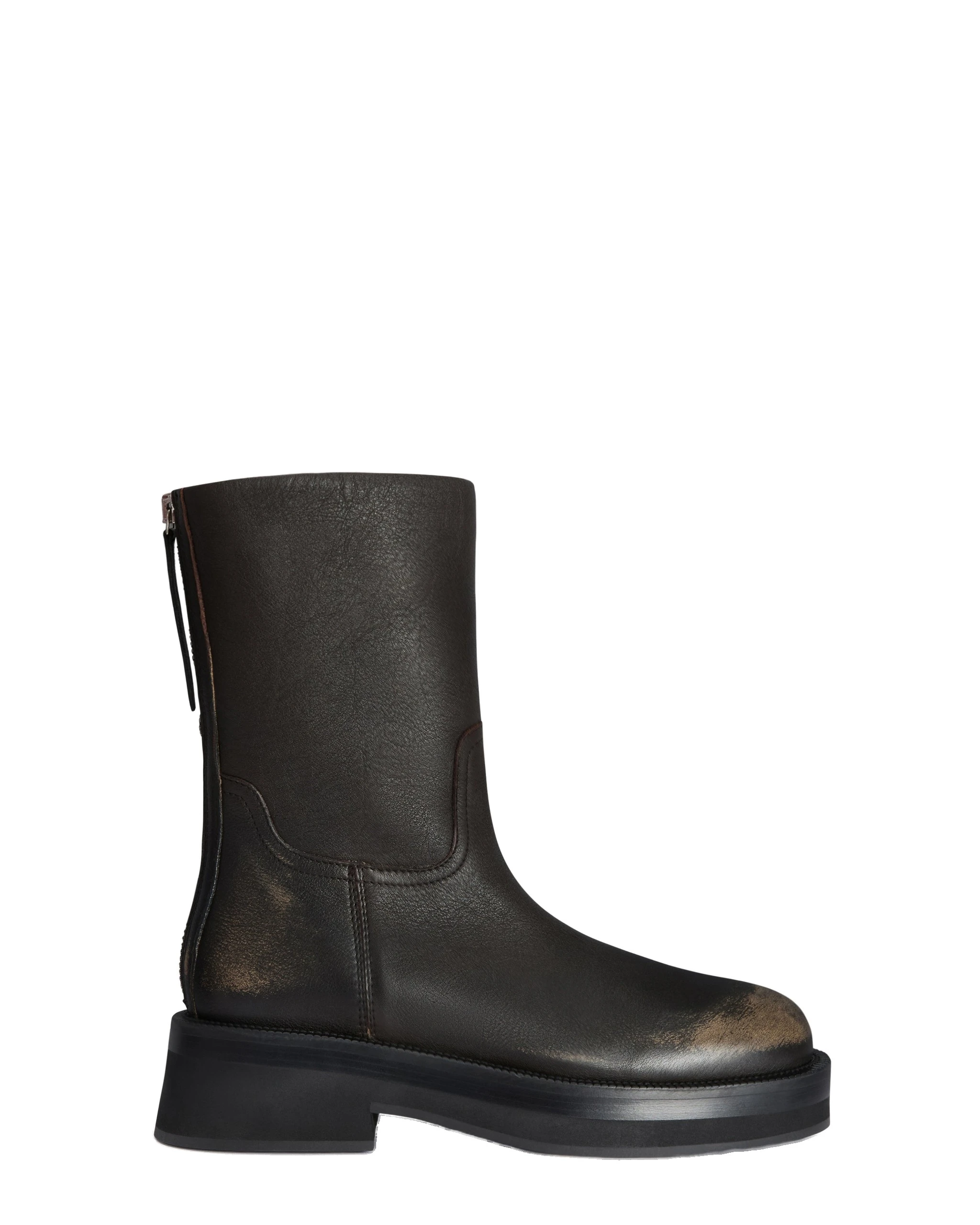 Paris Texas Napa 20 Ankle Boots in Black | Luxury Shoes Paris Texas Napa 20 Rubber Ankle Boots in Black Brushed Textured Leather