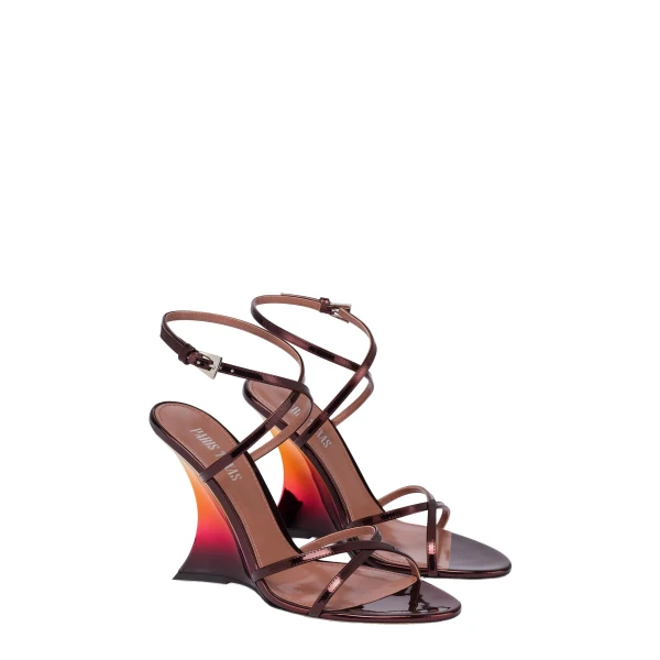 Nina 105 Sandals in Wine Sunset Mirrored Leather - Image 2