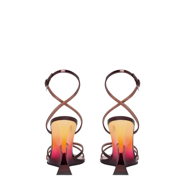 Nina 105 Sandals in Wine Sunset Mirrored Leather - Image 4