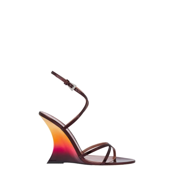 Nina 105 Sandals in Wine Sunset Mirrored Leather