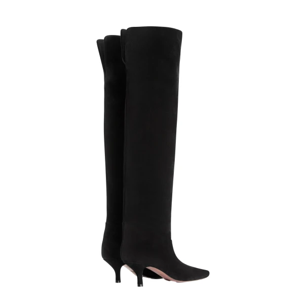 Rose 60 Over-the-Knee Boots in Black Suede - Image 3