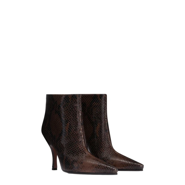 Rose 95 Booties in Fondente Python-Print Leather - Image 2