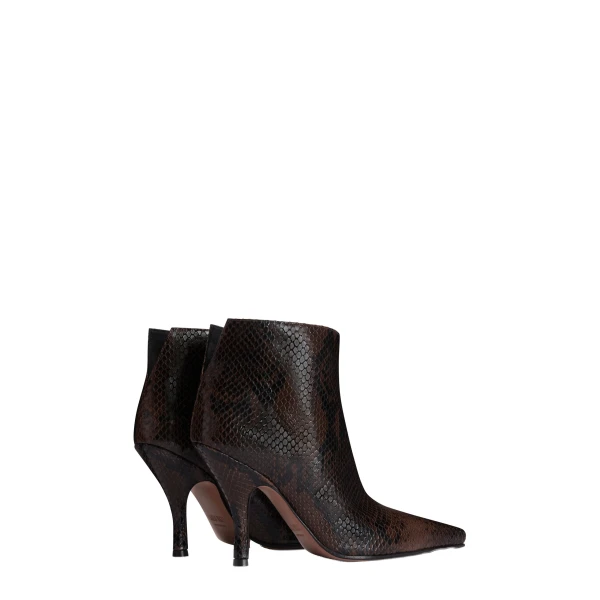 Rose 95 Booties in Fondente Python-Print Leather - Image 3