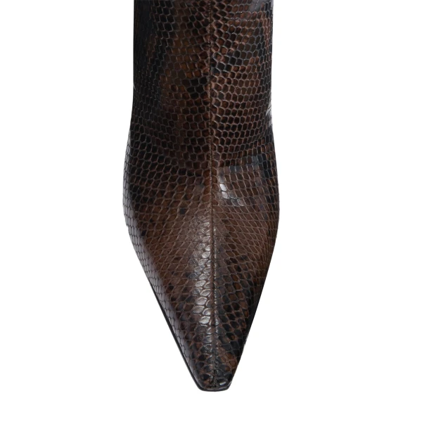 Rose 95 Booties in Fondente Python-Print Leather - Image 5