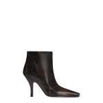 Paris Texas Rose 95 Booties in Fondente Python-Print Leather