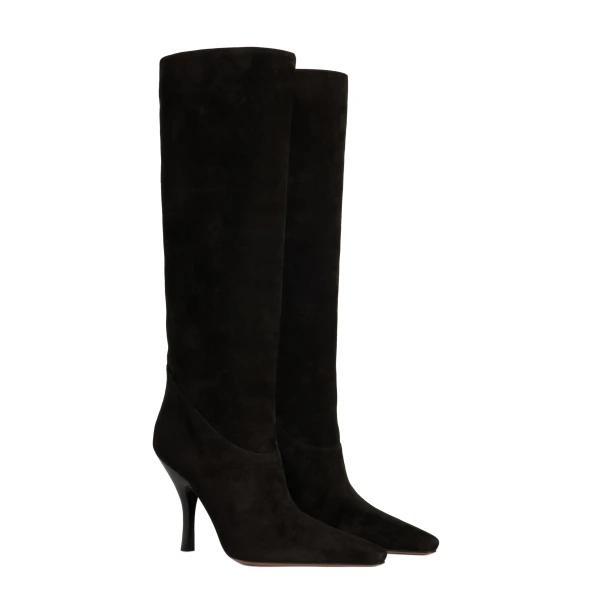 Rose 95 Boots in Black Suede - Image 2