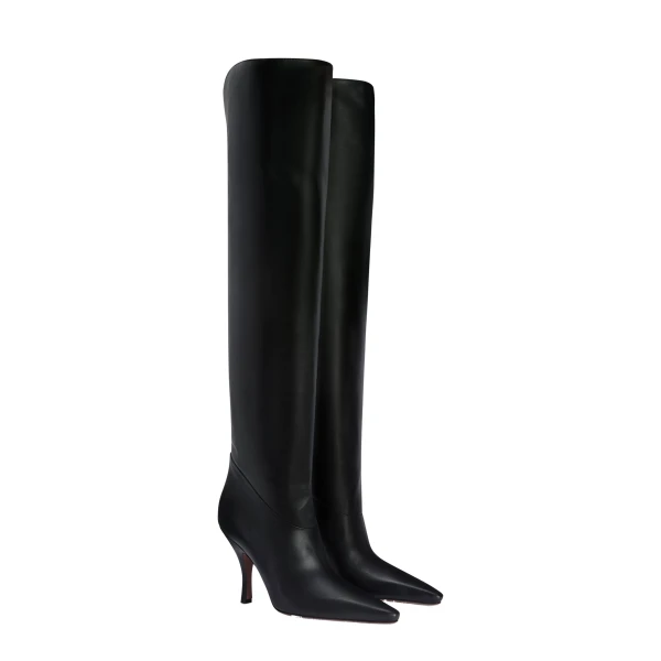Rose 95 Over-the-Knee Boots in Black Leather - Image 2