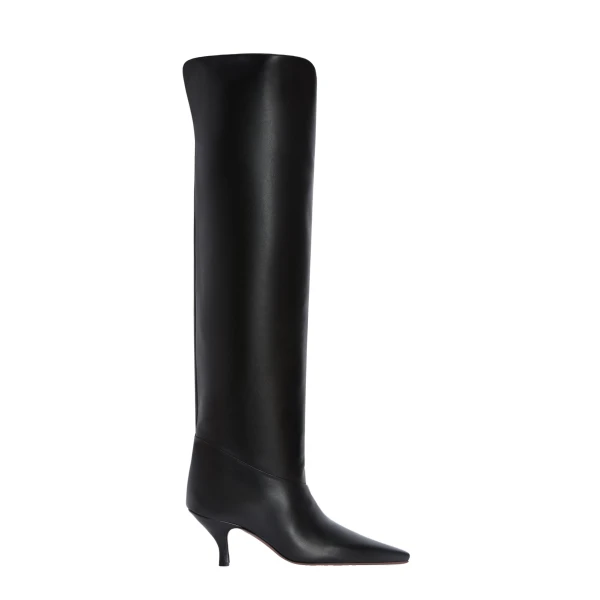 Paris Texas Rose 95 Over-the-Knee Boots in Black Leather