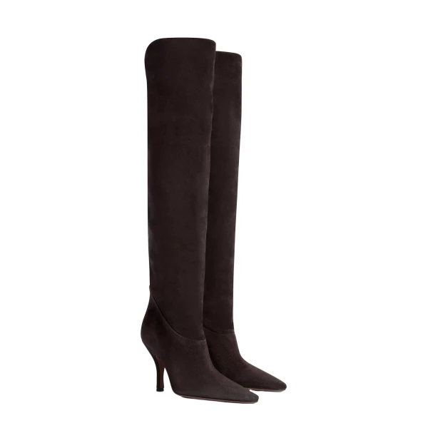 Rose 95 Over-the-Knee Boots in Grape Suede - Image 2