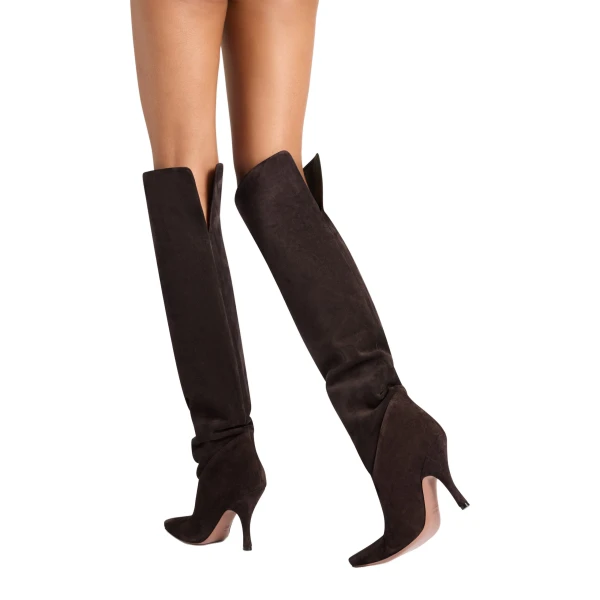 Rose 95 Over-the-Knee Boots in Grape Suede - Image 6