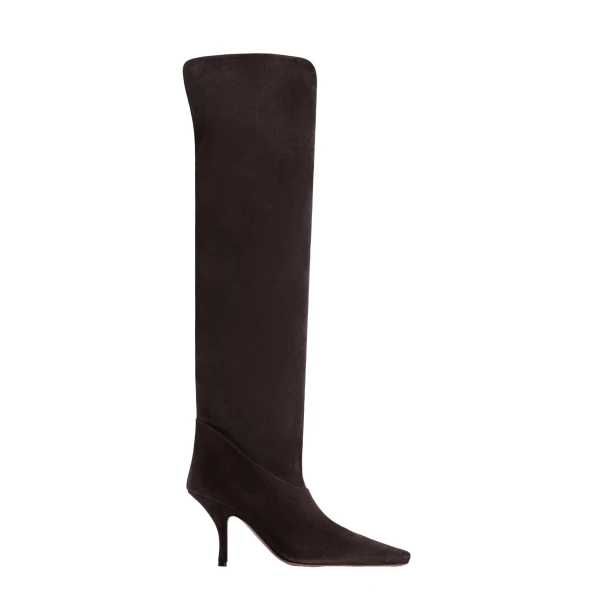 Paris Texas Rose 95 Over-the-Knee Boots in Grape Suede