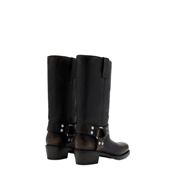 Roxy 45 Boots in Black Brushed Leather - Image 3