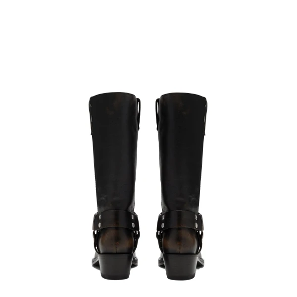 Roxy 45 Boots in Black Brushed Leather - Image 4