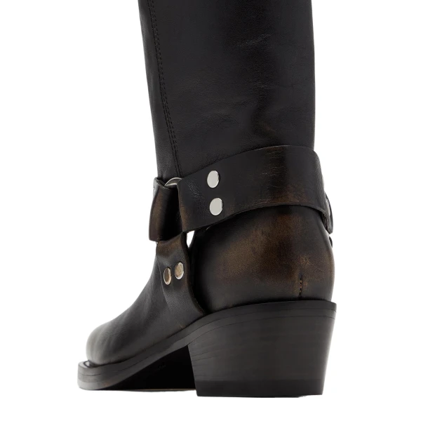 Roxy 45 Boots in Black Brushed Leather - Image 5